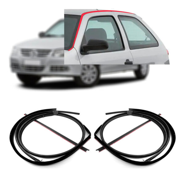 Kit Borracha Pingadeira Friso Teto Gol G3 G4 2 Portas - Par