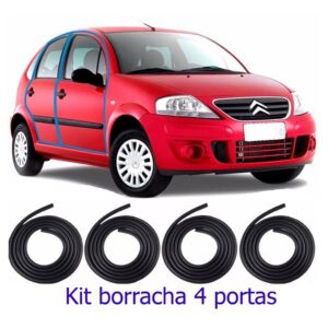 Kit Borracha Vedação Citroen C3 2002 2003 2004 2005 4 Portas