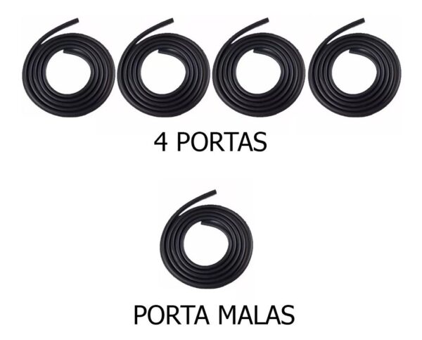 Kit Borrachas De Vedação Fit 2006 2007 2008 4portas+ Mala - Imagem 2