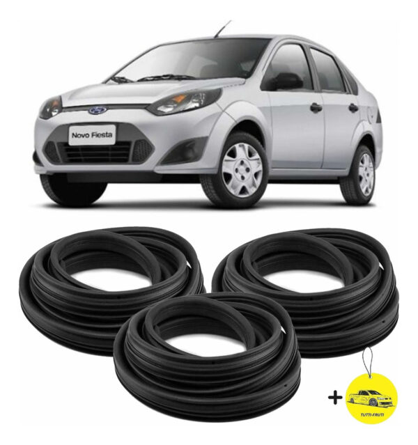 Guarnição De Vedação Porta + Mala Fiesta Hatch Sedan 3peças