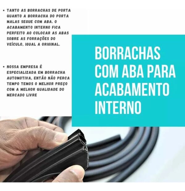 Kit 4 Borracha Porta Corsa Celta Prisma 1996 À 2015 - Imagem 4